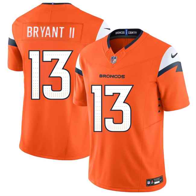 Men's Denver Broncos #13 Pat Bryant II Orange 2025 Draft F.U.S.E. Vapor Limited Stitched Football Jersey